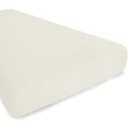 Hokway Couch Cushion Covers Stretch Cushion Covers Sofa Seat Cushion Slipcover Cushion Protector(CreamWhite, Medium)