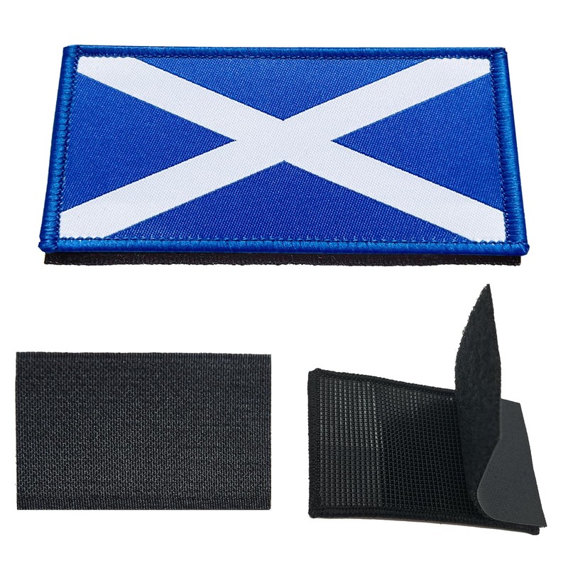 3Pcs Scotland Scotsman Flag Patch 2x3 Inch, Hook Loop Tactical