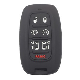 kcpros 2Pcs Rubber Silicone 7 Buttons Remote Smart Key Fob Cover Case Protector Keyless with Keychain Compatible with Chrysler Pacifica Voyager