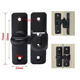 Jiavlyx Pack of 2 Small Sliding Door Lock, 90/180° Sliding Door Lock, Deadbolt Lock, Sliding Door Lock, Security Door Latch, for Bedroom, Bathroom, Window, Sliding Door, Deadbolt Lock (Gold)