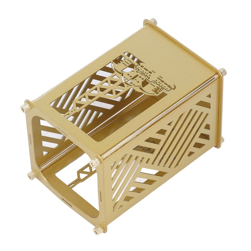 3set Pen Holder Golden Appearance Electroplating Quadrate Educational DIY Assembly