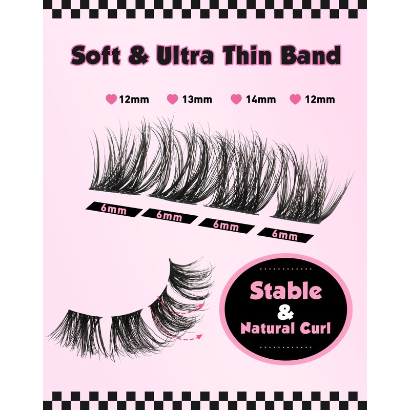 Lash Clusters Fluffly Eyelash Extension DD Curl Individual Lashes Wispy