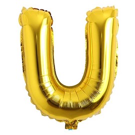 40 inch Letter Balloons Gold Alphabet Number Balloons Foil Mylar Party Wedding Bachelorette Birthday Bridal Shower Graduation Anniversary Celebration Decoration can Fly with Helium (40 INCH Gold U)