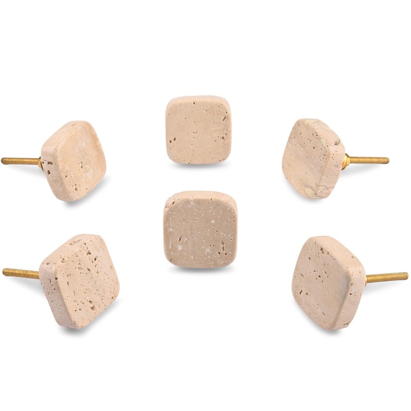 Perilla Home Set of 6 Marble Knobs for Cabinet &