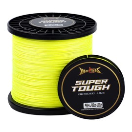 HERCULES Super Tough Braided Fishing Line 300 Yards PE Braid Fish Lines 65 lb Test for Saltwater Freshwater 4 Strands - Fluorescent Yellow, 65 lb, 300 yds