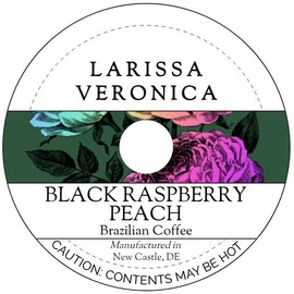 Black Raspberry Peach Brazilian Coffee (Single Serve K-Cup Pods) (Gourmet, Naturally Flavored, Whole Coffee Beans) (12 pods, ZIN: 576338)