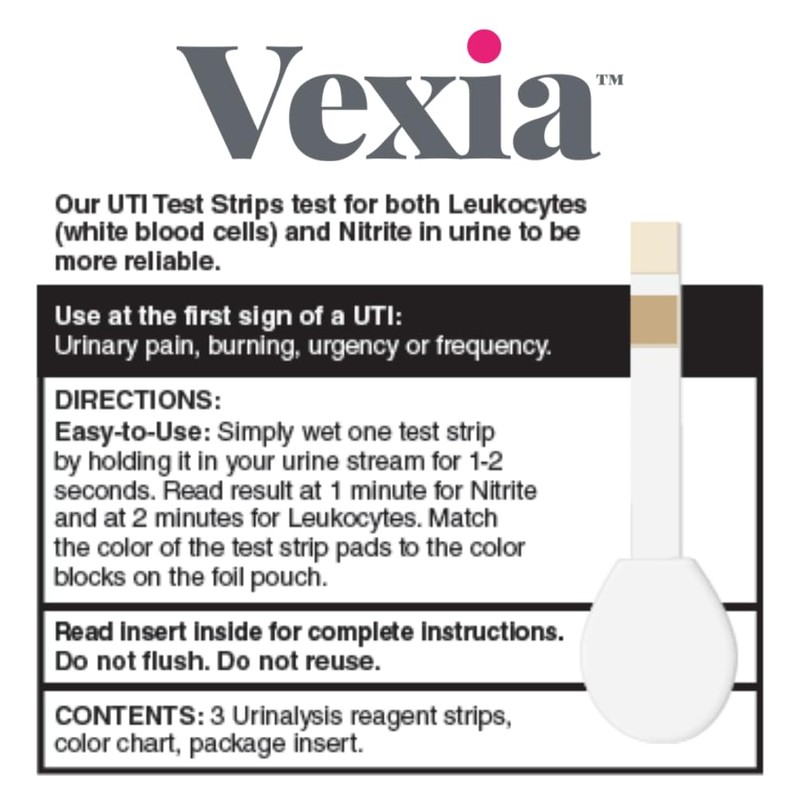 Vexia Urinary Tract Infection UTI Test Strips 3ct