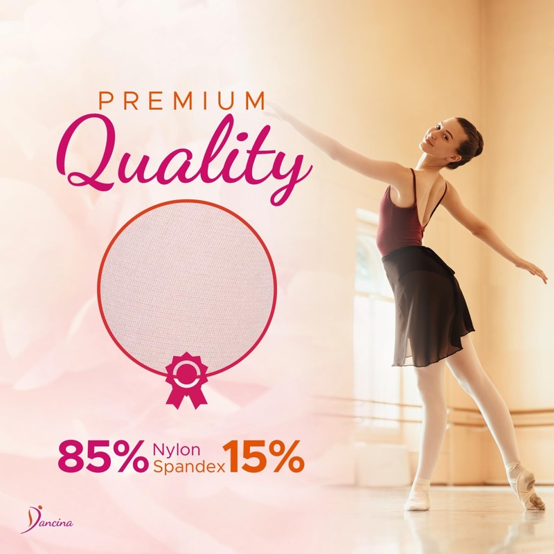 Dancina Ballet Dance Tights Footed 2pack for Teenagers Women's M/L