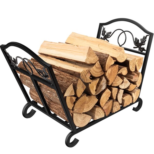 AMAGABELI GARDEN & HOME Fireplace Log Holder, Black, 21.5" x