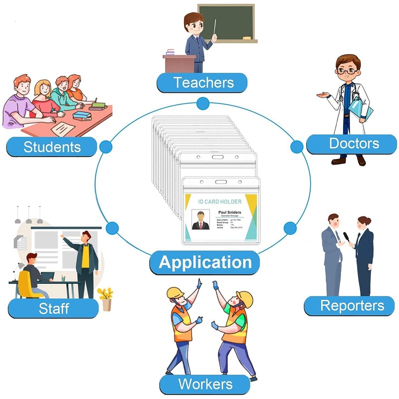 YENGON 5 Pcs Thick ID Card Name Badge Holder Heavy