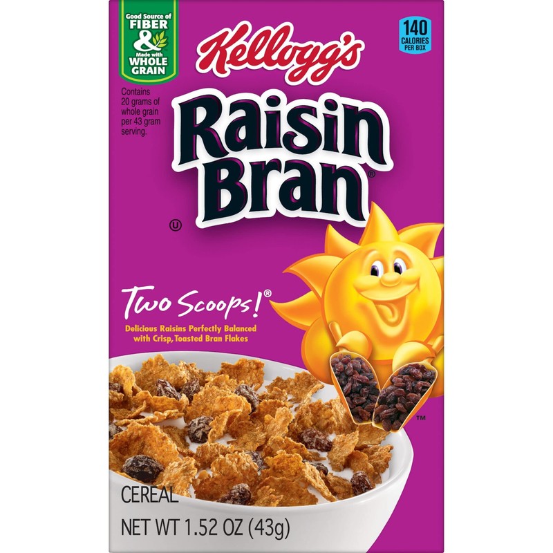 Kellogg's Raisin Bran Breakfast Cereal, Fiber Cereal, Made with Real