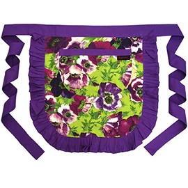 Ragged Rose Tilly Tea Apron, Cotton, Purple, M-L