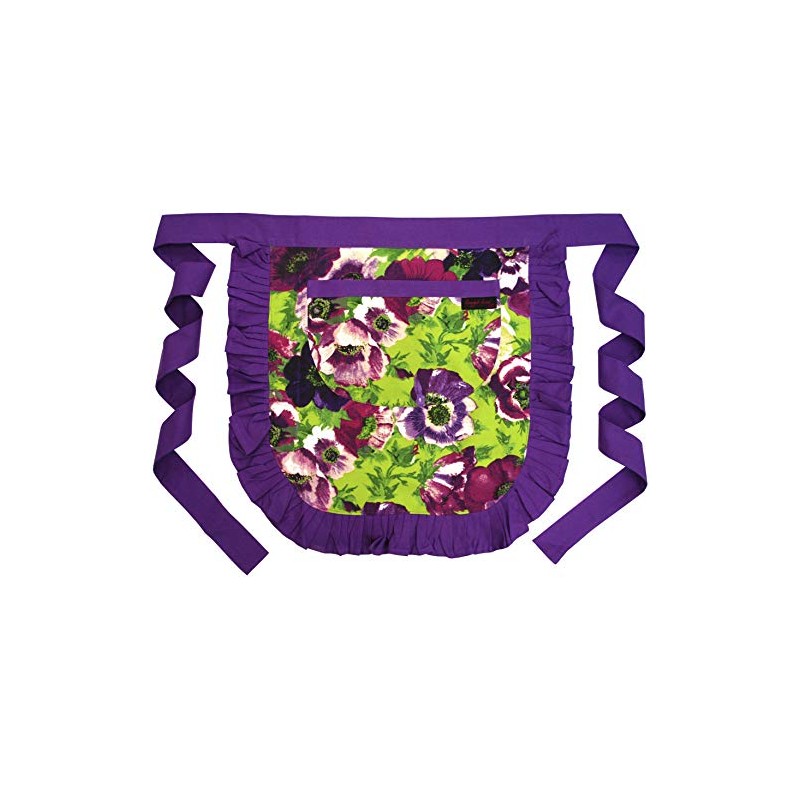 Ragged Rose Tilly Tea Apron, Cotton, Purple, M-L