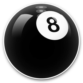2 x 7.5cm Vinyl Stickers (bw) - Awesome 8 Ball Pool Snooker 38817