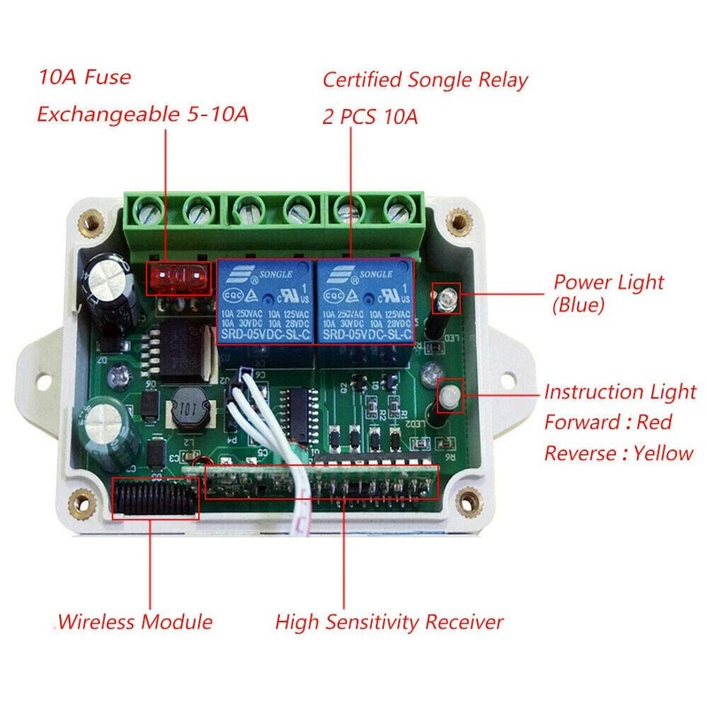 DCHOUSE 12V DC Linear Actuator Motor Controller Positive Inversion Linear