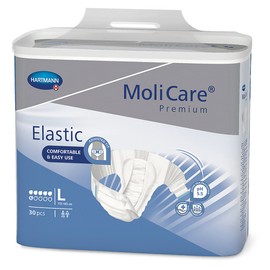 MoliCare Premium Elastic 6D Adult Incontinence Brief L Moderate Absorbency 165273, 30 Ct