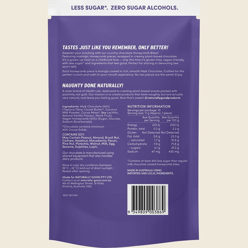 Naturally Good Choc Honeycomb Bites 6x120g