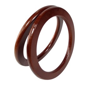 NUOBESTY 2pcs Wooden Ring Handle Round Wood Handles Wooden Circle Handles for Purse Crochet Tote Bag Handbag DIY Making Replacement