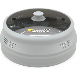 Ezy Active Collapsible Microwave Cover for Food - Silicone and Glass Splatter Guard Lid for 6-12 inch Plates & Bowls, Dishwasher Safe, Heat Resistant, BPA-Free, Gray