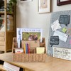 DINGTAI Rattan Desk Organizer, Tabletop Mail Holder, 5 Slot Mail
