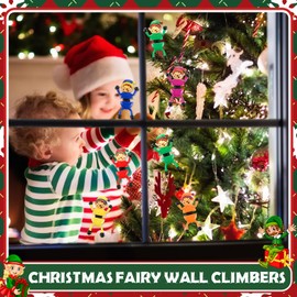 Hanaive 36 Pcs Christmas Sticky Wall Toys Valentine's Day Party Favors Stretchy Elf Climbing Toys Bulk Birthday Party Favors Climbing Sticky Man for Party, Loot or Prize, Stocking Fillers