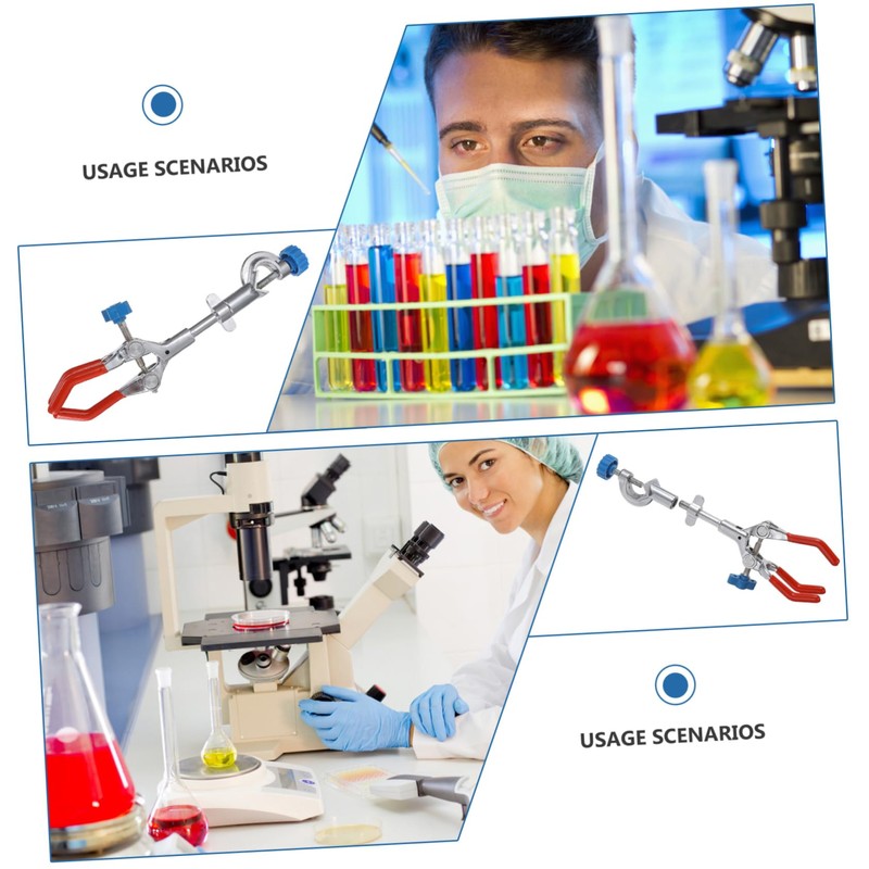 Ciieeo 1pc Three Prong Flask Clamp Beaker Holder Support Clip