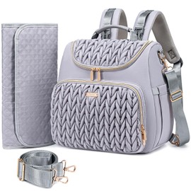 Tealari 4 in 1 Convertible Diaper Bag Backpack,Waterproof Baby Diaper Bag with Changing Pad,Converts into Baby Tote Bag,Diaper Backpack,Stroller Bag and Crossbody Diaper Bag