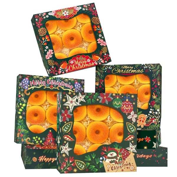 qiqee qiqee Christmas 12pcs Pie Boxes 8x8x2.5 Inch Easy Assemble
