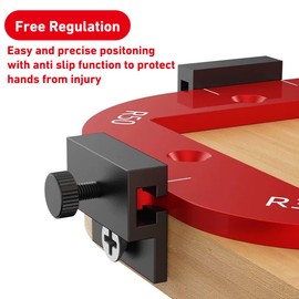 2 Set Corner Jig Template for Router Table Radius Chamfer, Aluminum Alloy Trimming Round Corner Template for Woodworking Picture Frame Cutting Outer Diamete R10/R15/R20/R25/ R30/R35/R40/R50