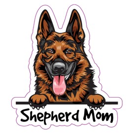 WickedGoodz German Shepherd Mom Vinyl Sticker - Brown Dog Breed Decal - Die Cut for Laptops Windows Cars Trucks
