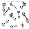 PiercedOff Titanium Labret with Externally Threaded Ball - Thickness 16GA