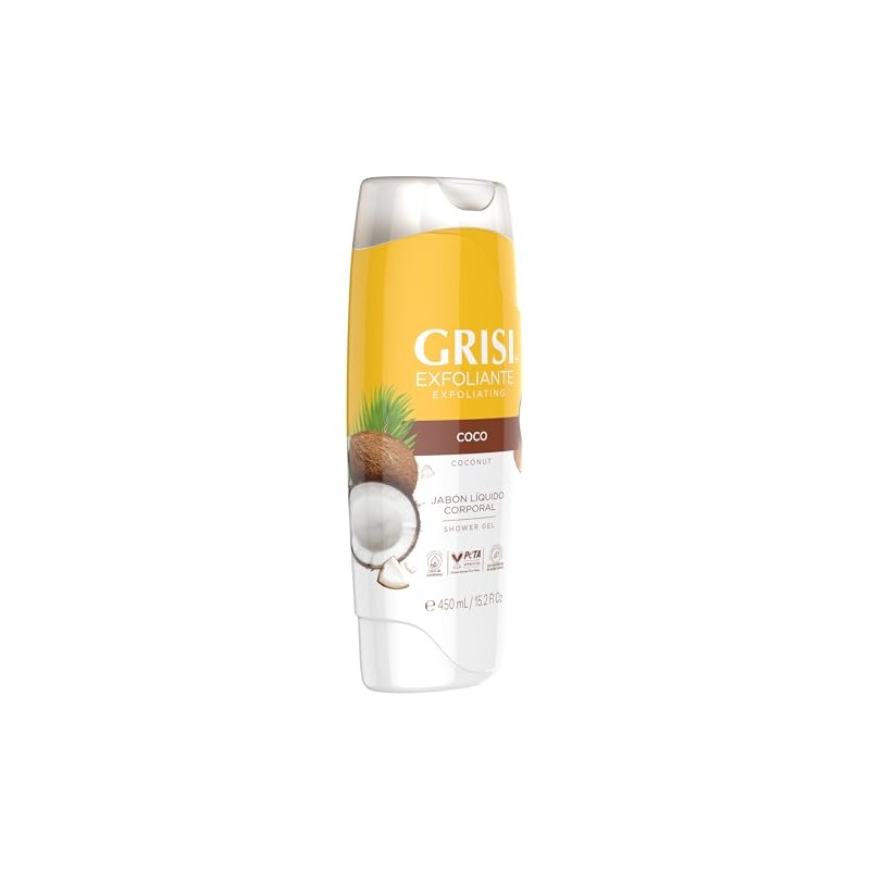 GRISI Shower Gel, Jabón Líquido Corporal Coco, 450 ml Exfoliante