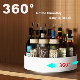 2 Pack 360° Rotating Lazy Susan Organizer,Non-Slip Turntable Organizer, Taller and Thicker Edge Design,Suitable for Kitchen Cabinets,Refrigerator,Pantry, Bathroom Countertops and Storage Spices