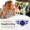 CAIDIKA 3.7 Carat Blue Stone Butterfly Ring for Women Engagement