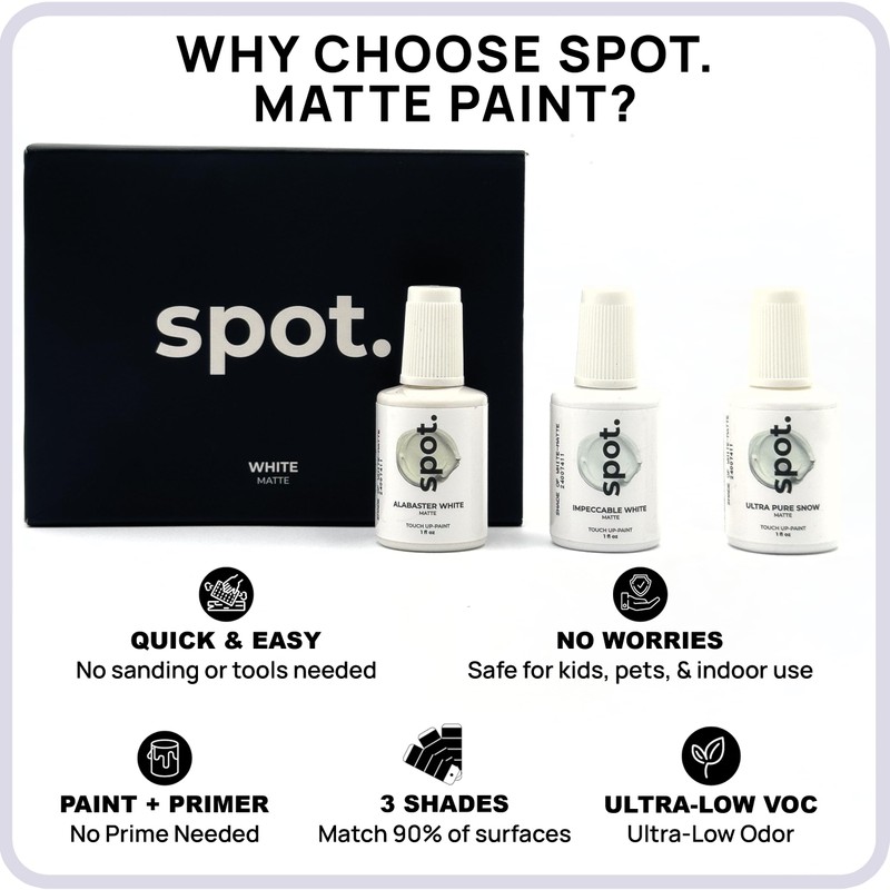 spot. Touch-Up Paint | Matte Finish for Cabinets, Walls, Doors