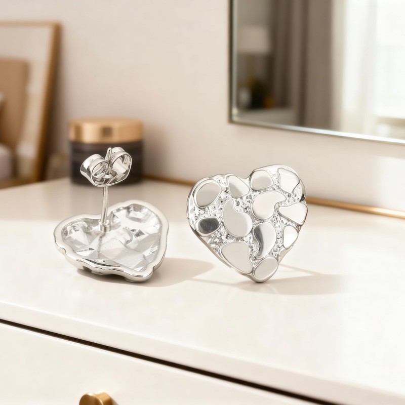Heart Nugget Earrings for Women & Men, Raw Gold Nuggets