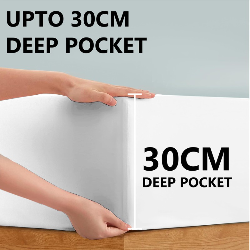 Simply Amelia 100% Cotton Super King Fitted Sheet 30cm Shrinkage