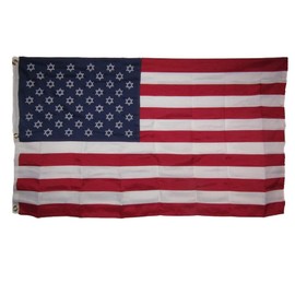 AES 3x5 Embroidered Sewn USA Israel American Star David 600D 2ply Nylon Flag 3'x5' Nylon Fade Resistant Double Stitched Premium Penant House Banner Grommets