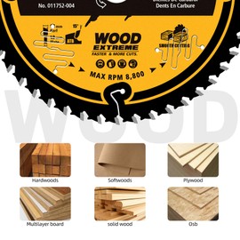 Hardwin 190mm 24 Teeth Circular Saw Blade ATB Tungsten Carbide Arbor 5/8" Compatible with Table Saws, Hand Saws and Saws on Rail