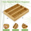 Hilislog Small Silverware Drawer Organizer Kitchen Utensils Bamboo Cutlery Tray