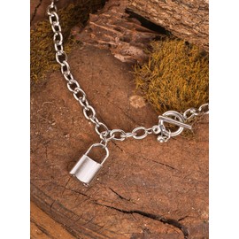 HAQUIL Trendy Lock Necklace, Lock Pendant Punk Necklace for Men Women