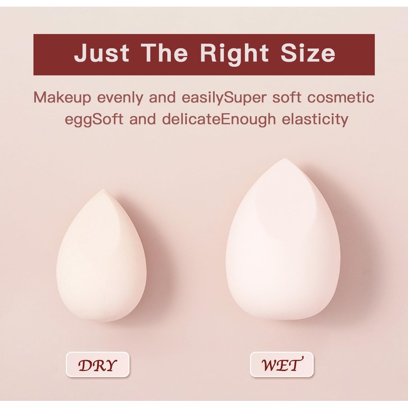 8 Pcs Makeup Sponge Set 3 Shapes Beauty Blender Kit