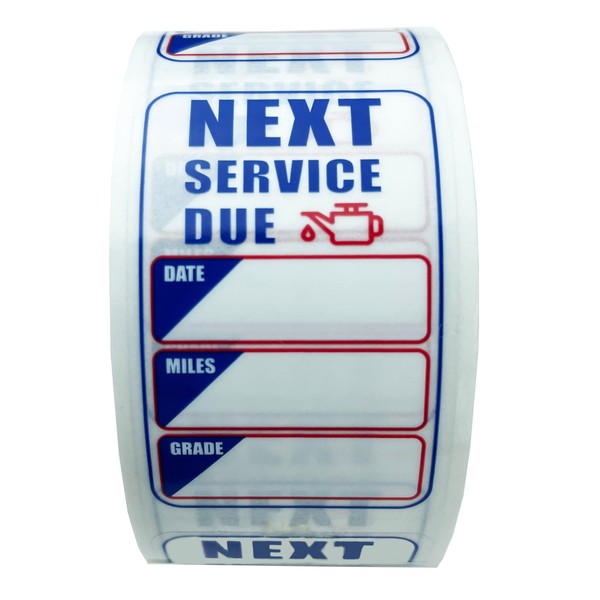 Oil Change Stickers 250 Pcs Per Roll-Service Reminder Stickers -
