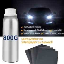 A 800 g repair fluid, headlight polishing, headlight preparation, headlight vaping set for yellowing (Singolo da 800 g)