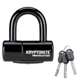Kryptonite Evolution Bike Disc Lock, Small U-Lock 14mm Shackle with Keys, Heavy Duty Anti-Theft Bicycle Lock, High Security Mini for Powersports Motorcycles E-Bikes Scooters