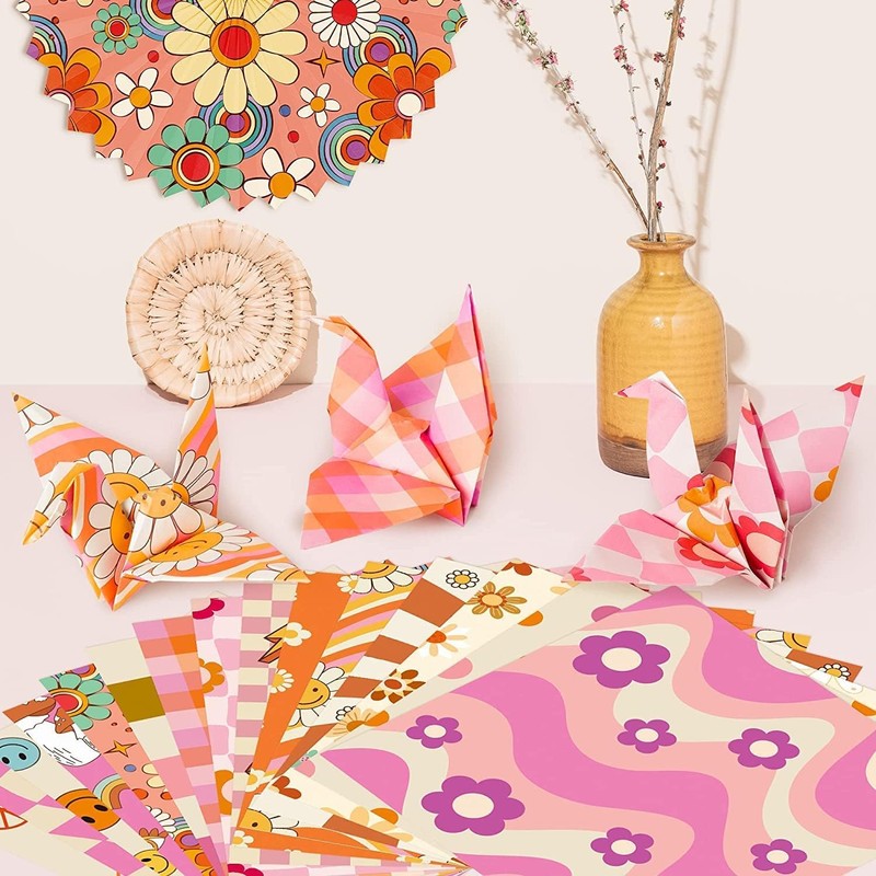 BeYumi 60pcs Retro Boho Pattern Paper Craft - 11 Inch