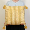 Fujiboeki Cushion Cover 45×45 Yellow 100% Cotton with Tassel Dot