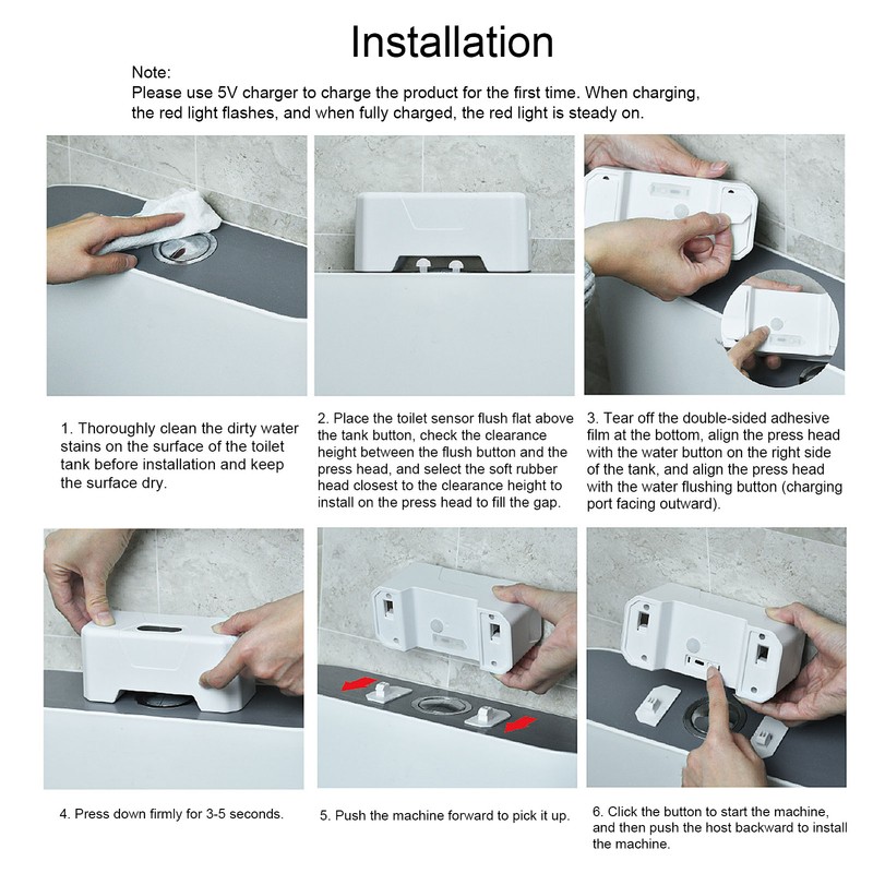 Automatic Toilet Flusher Home Intelligent Electric Toilet Press Button Infrared