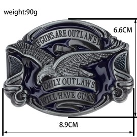 Longcreek Eagle Belt Buckle for Men, American Flag Eagle Belt Buckle, American Bald Eagle Belt Buckle, Western Cowboy Belt Buckle, Punk Rock Belt Buckle, silver
