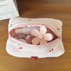 ZUNUONUO Handmade Quilted Cotton Makeup Bag for Women - Cute